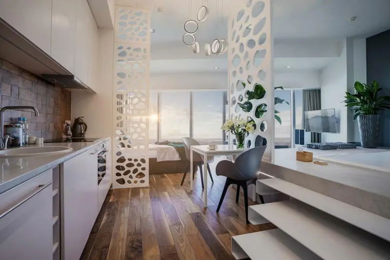 Executive Suite apartment with a bathtub in the room, Sky Tower Wrocław